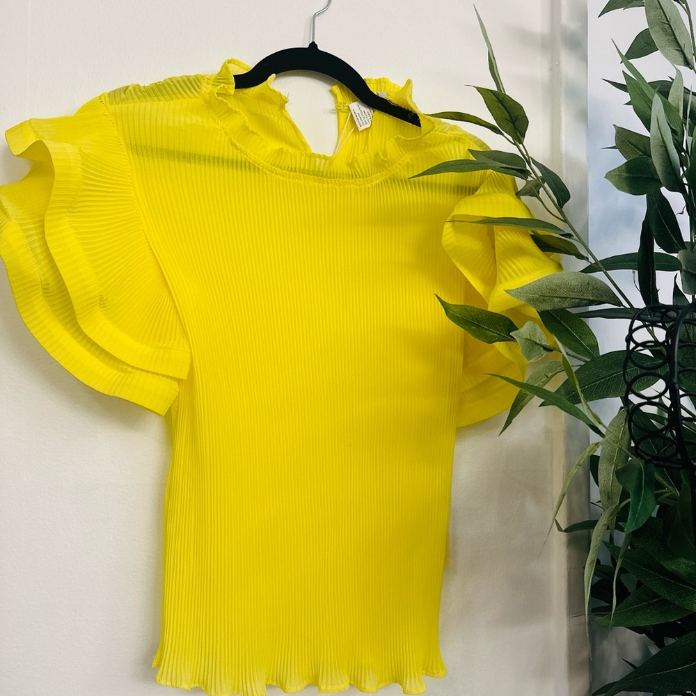 Yellow Ruffled Women's Top